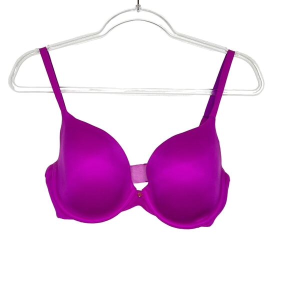 VICTORIA'S SECRET Lightly Lined Demi Bra Underwire Padded Fuchsia Pink Size 34DD - Picture 4 of 9